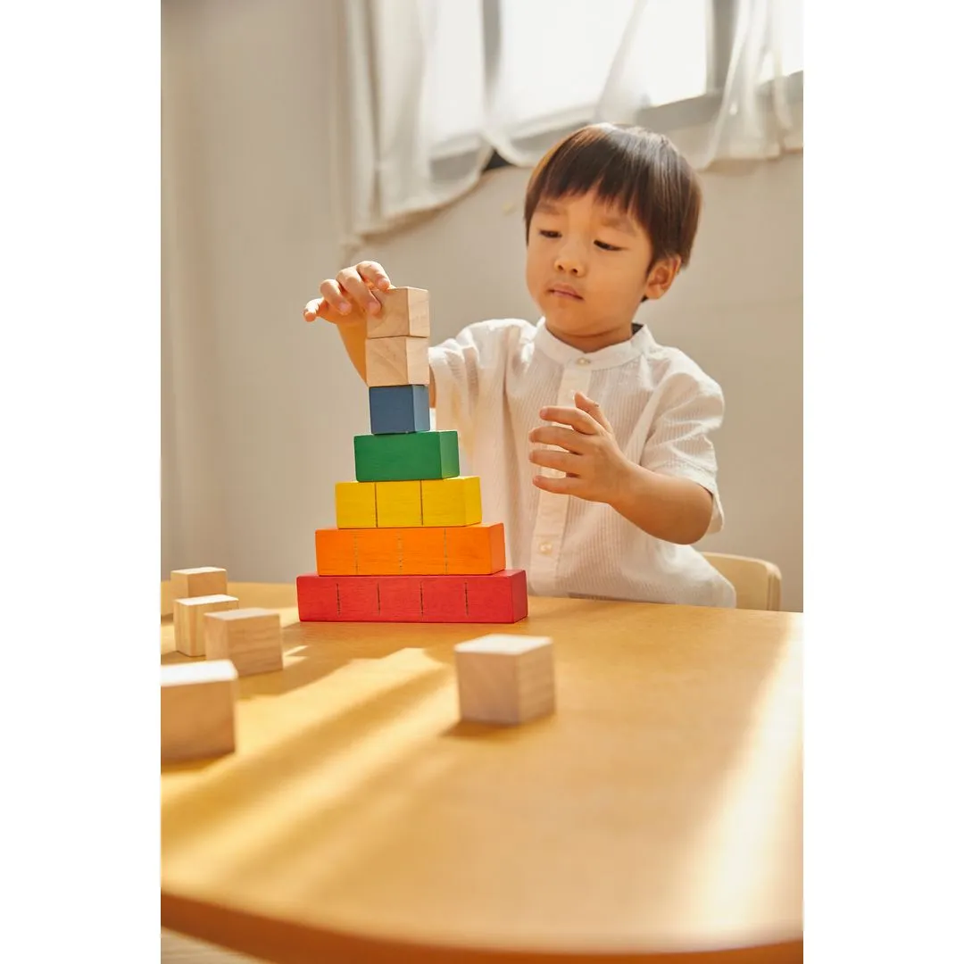 PlanToys Unit Plus Blocs à compter couleur bois 18 mois
