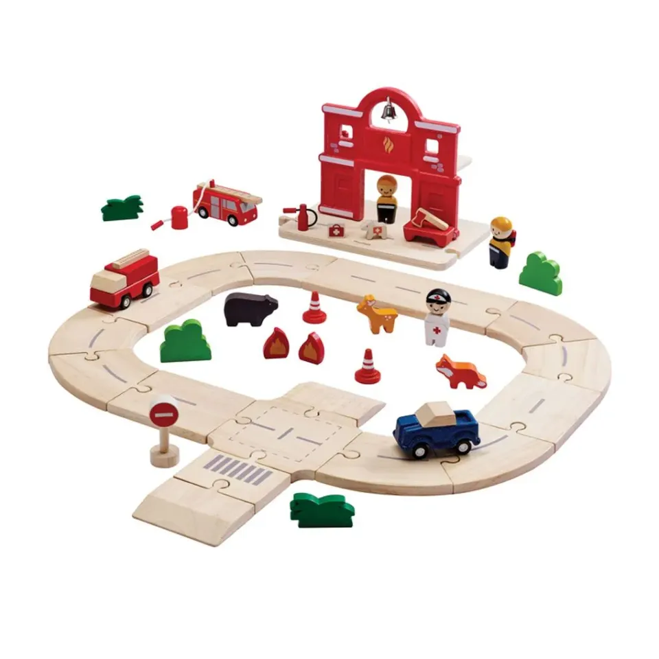 PlanToys Fire & Rescue Roadway circuit pompiers 48 pièces