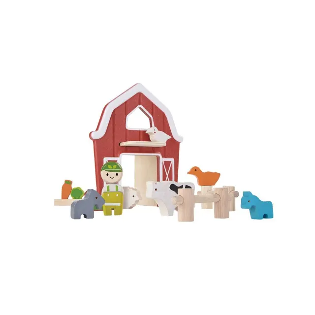 PlanToys Farm PlanWorld mini ferme bois 3 ans