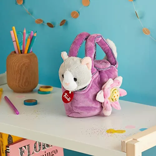 Trudi Pets 29729 peluche chaton dans son sac rose 15 cm