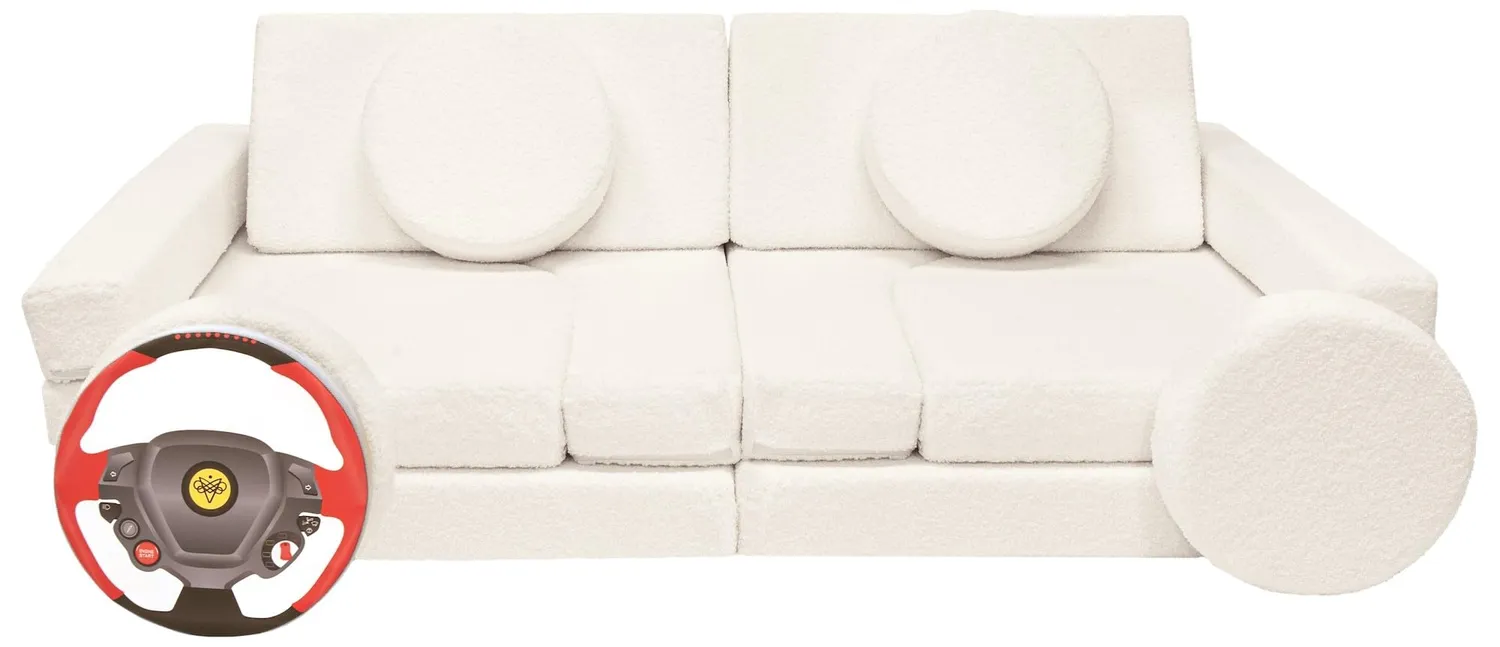 Velinda Canapé Bouclé Voiture avec Volant canapé mousse crème 15 blocs