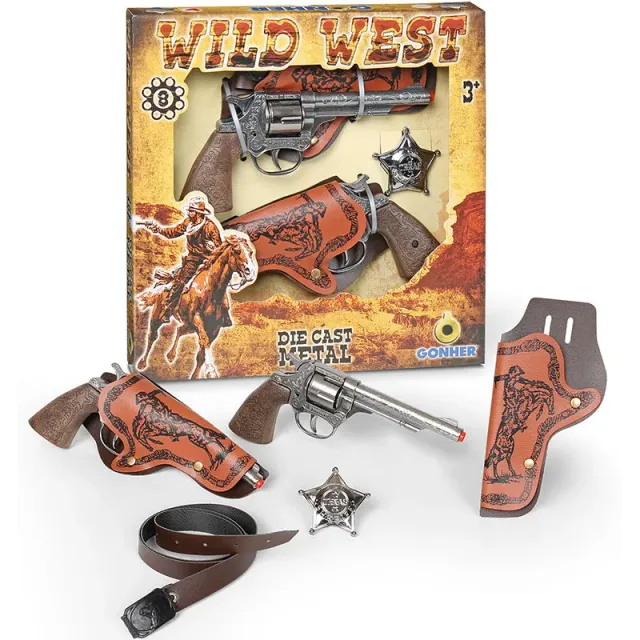 Gonher Wild West set revolver à amorces 8 coups métal