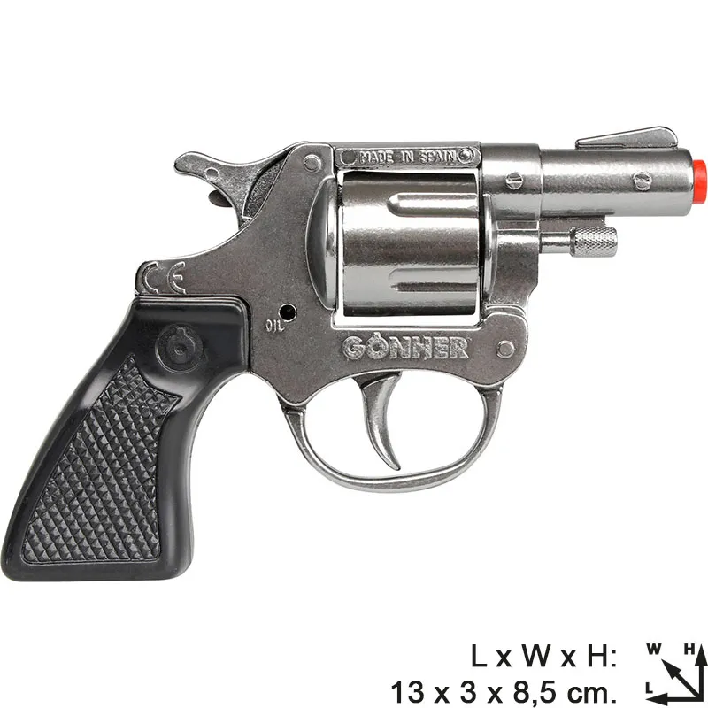 Gonher Police revolver jouet 8 coups noir