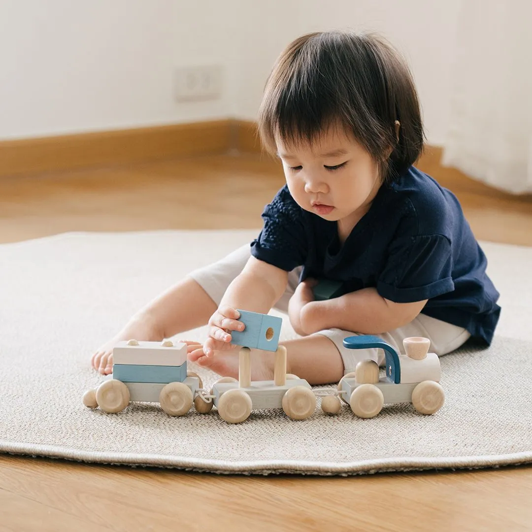 PlanToys Stacking Train Trio Orchard train bois à empiler
