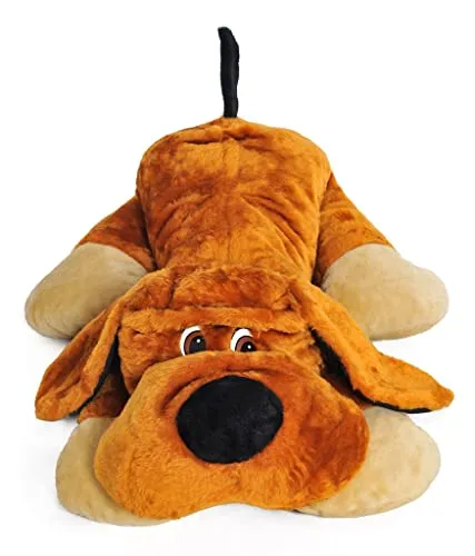 Velinda chien peluche géante allongé 110 cm douce