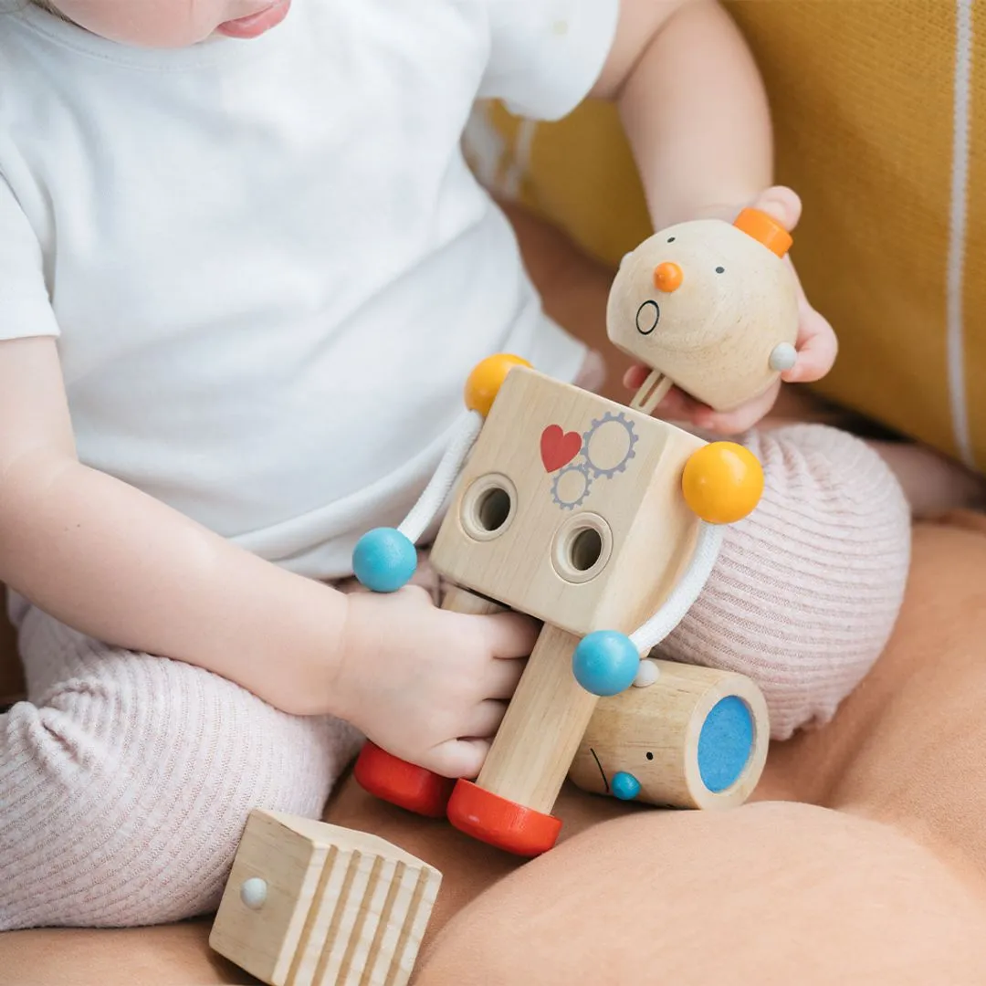 PlanToys Build-A-Robot émotions bois 4 têtes dès 3 ans