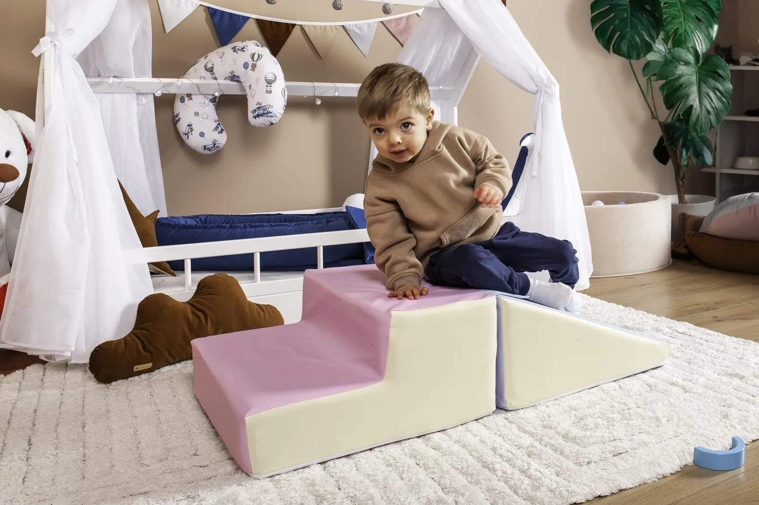 Velinda blocs mousse soft play blanc gris lot de 2 motricité