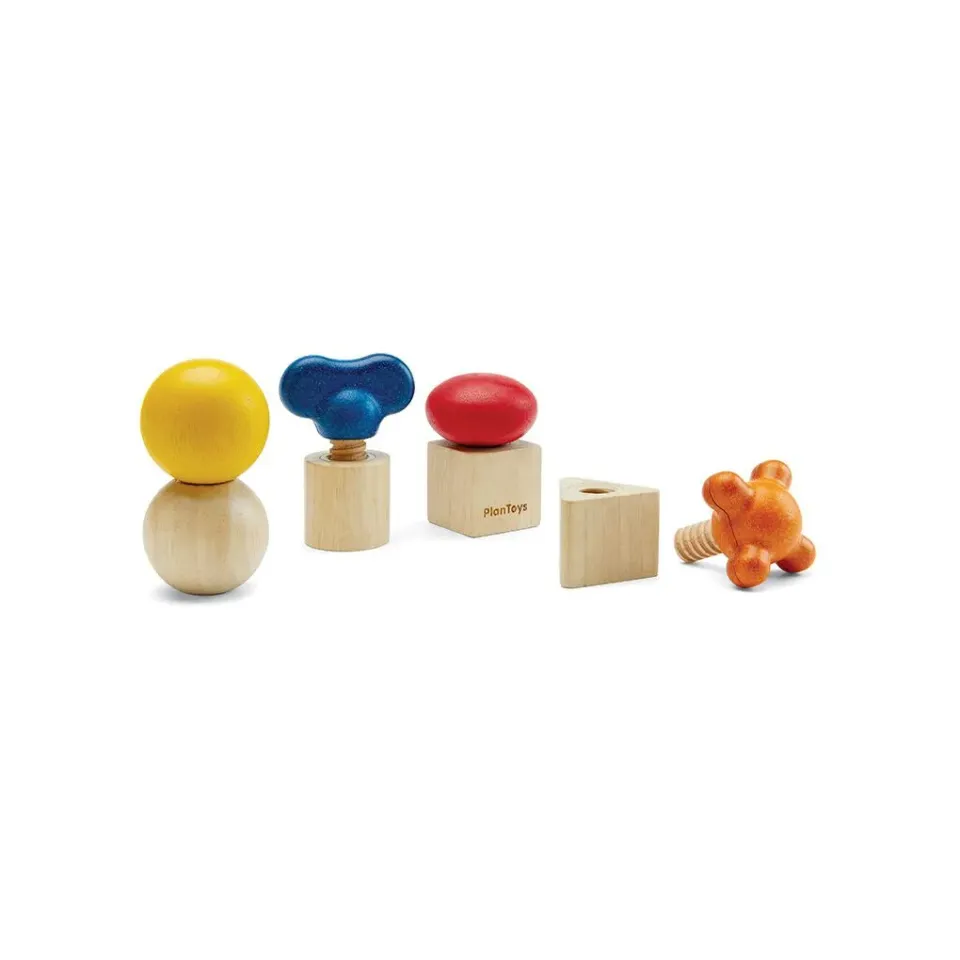 PlanToys Nuts & Bolts jeu de vissage écrous en bois 2 ans