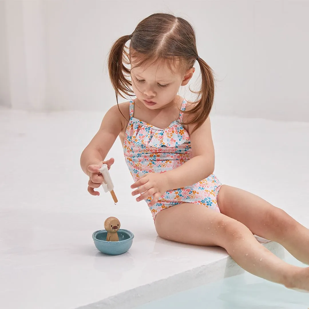 PlanToys Sailing Boat Walrus bateau de bain bois