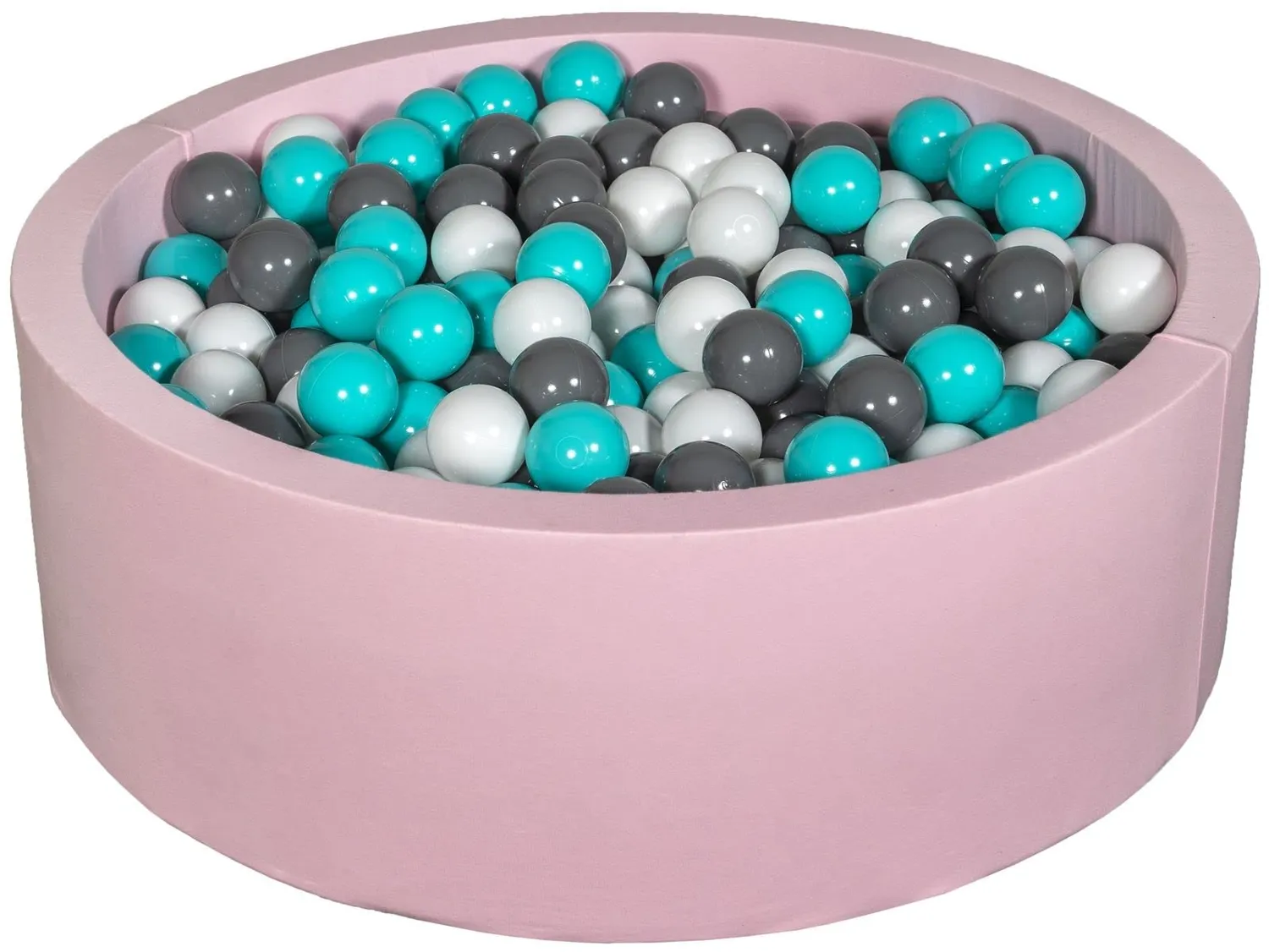 Velinda piscine à balles rose + 450 balles noir blanc argent
