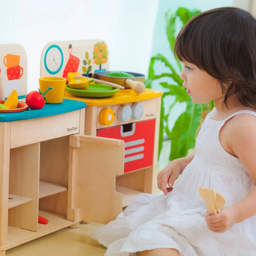 PlanToys Kitchen Set cuisine jouet bois dès 2 ans