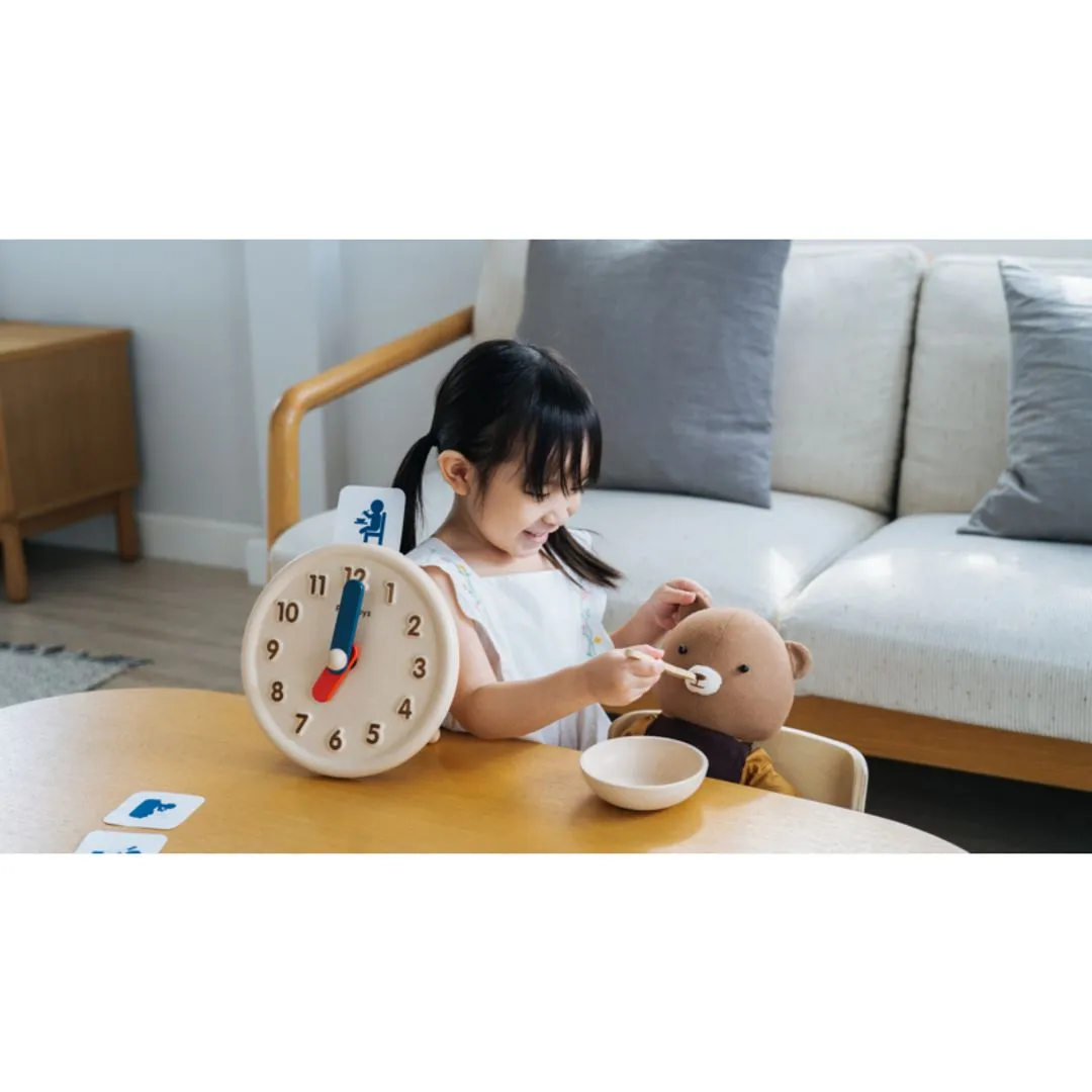 PlanToys Activity Clock horloge éducative bois 3 ans