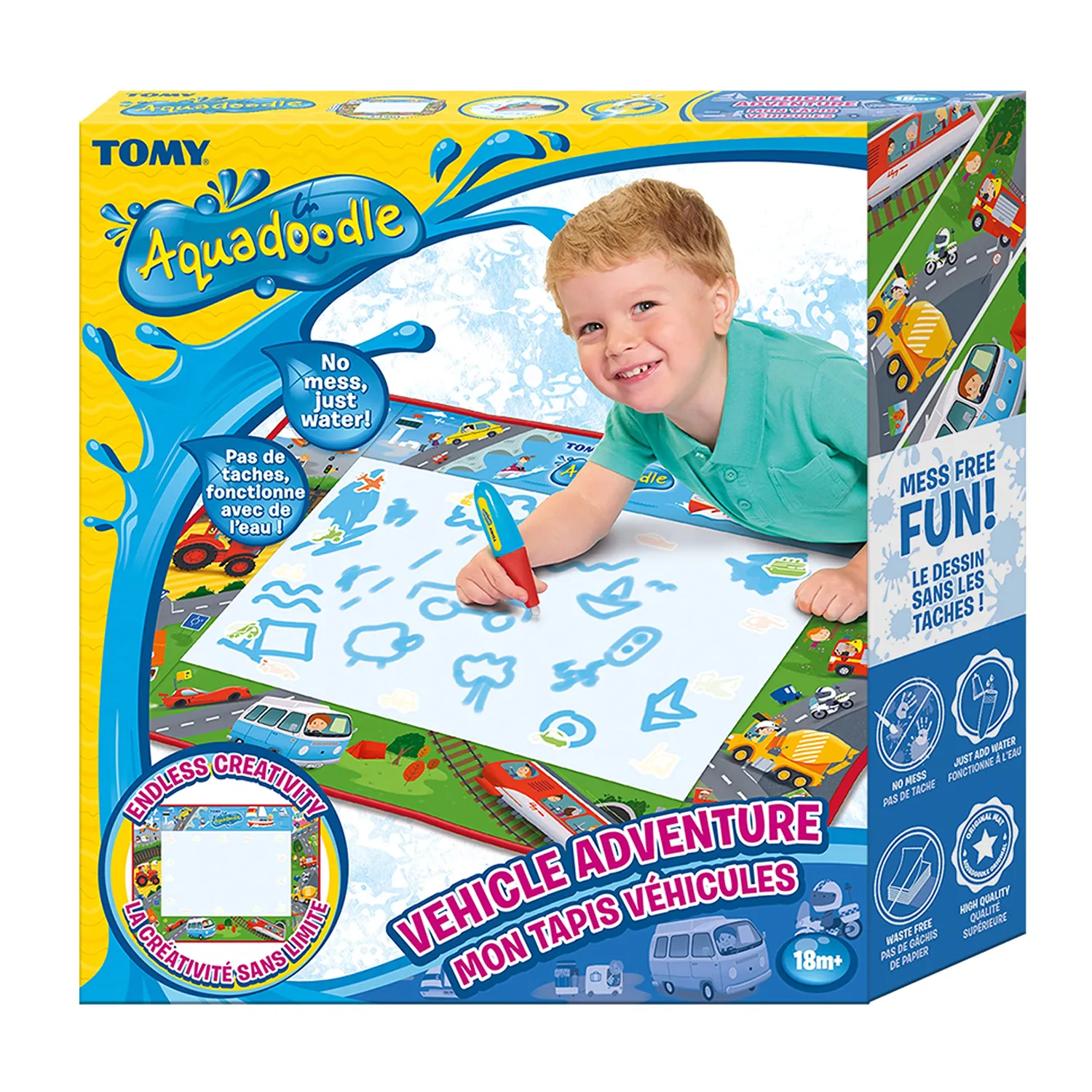 Tomy AquaDoodle tapis dessin eau véhicules 75x55 cm