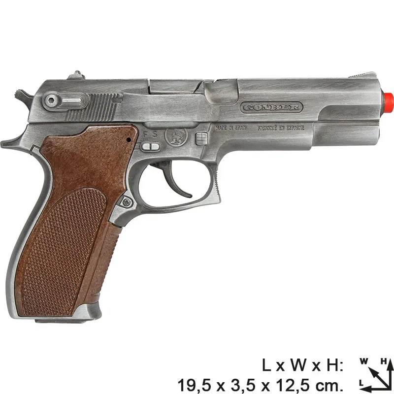 Gonher Police Gold Collection pistolet 8 coups doré