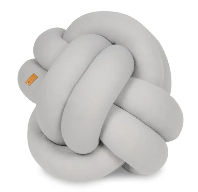 Velinda coussin nœud tressé gris 30x30 cm coton