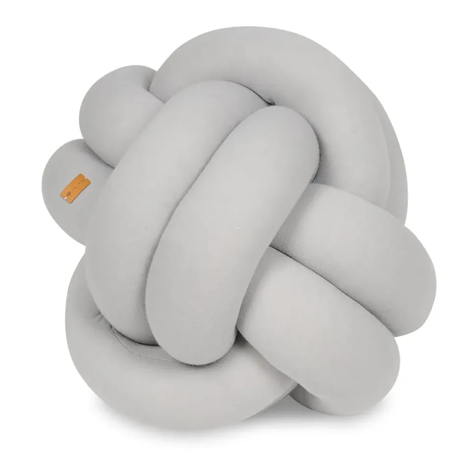 Velinda coussin nœud tressé gris 30x30 cm coton