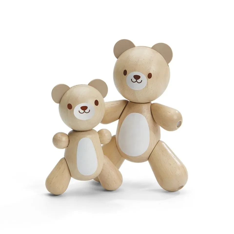 PlanToys Bear & Little Bear figurines ours bois dès 12 mois