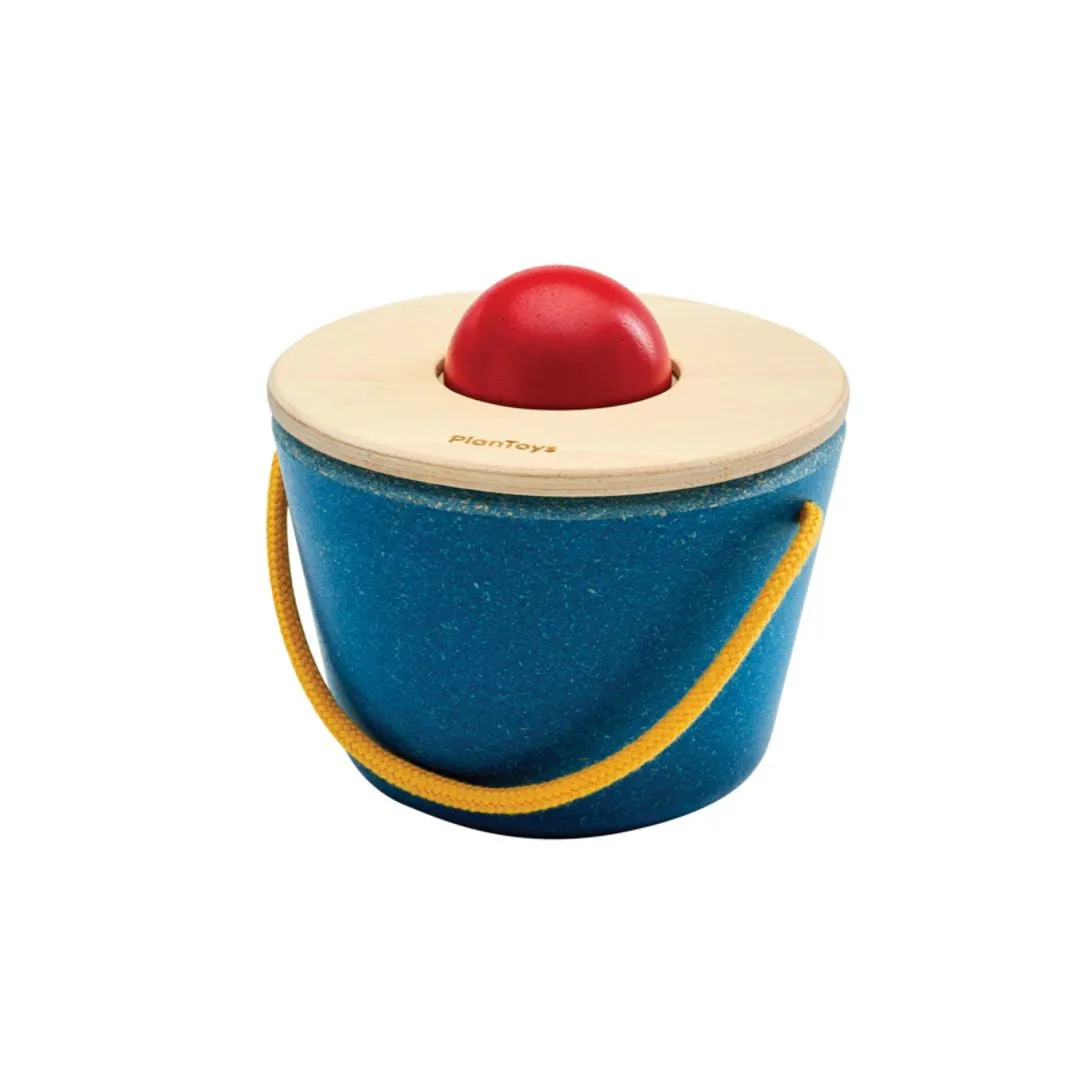 PlanToys Pop N Drop Bucket seau balle bois 12 mois
