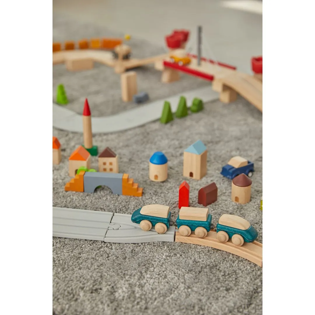 PlanToys Rubber Road & Rail adaptateurs circuit train 2 pièces