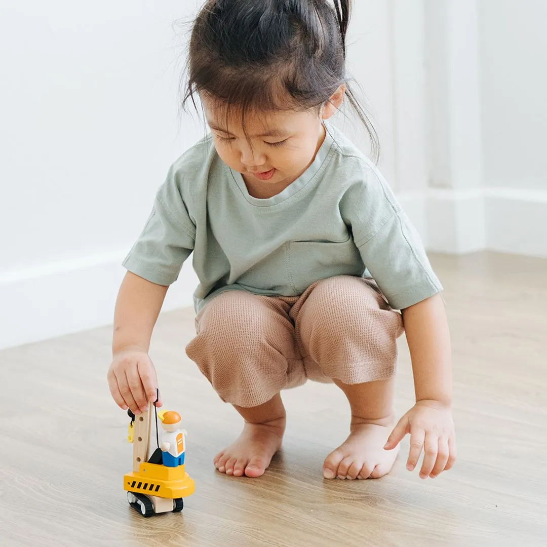 PlanToys Construction Vehicles véhicules chantier bois x3