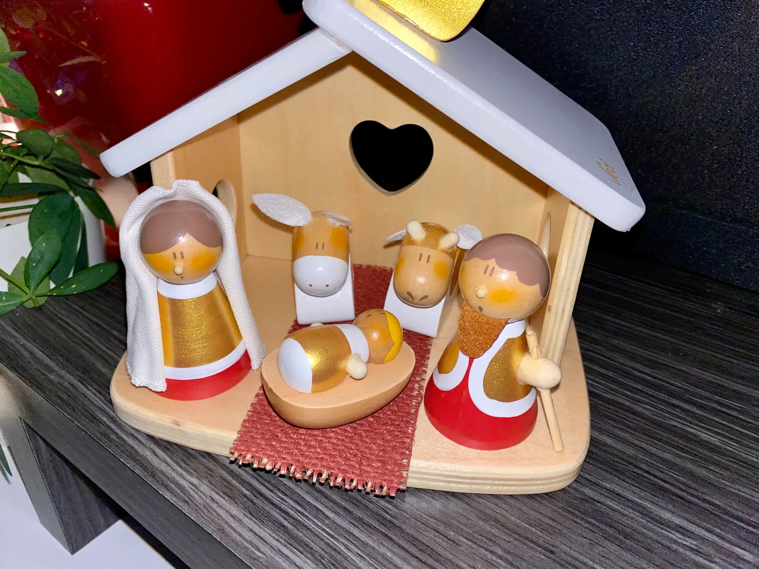 Sevi crèche Noël bois 5 figurines 7,5 cm