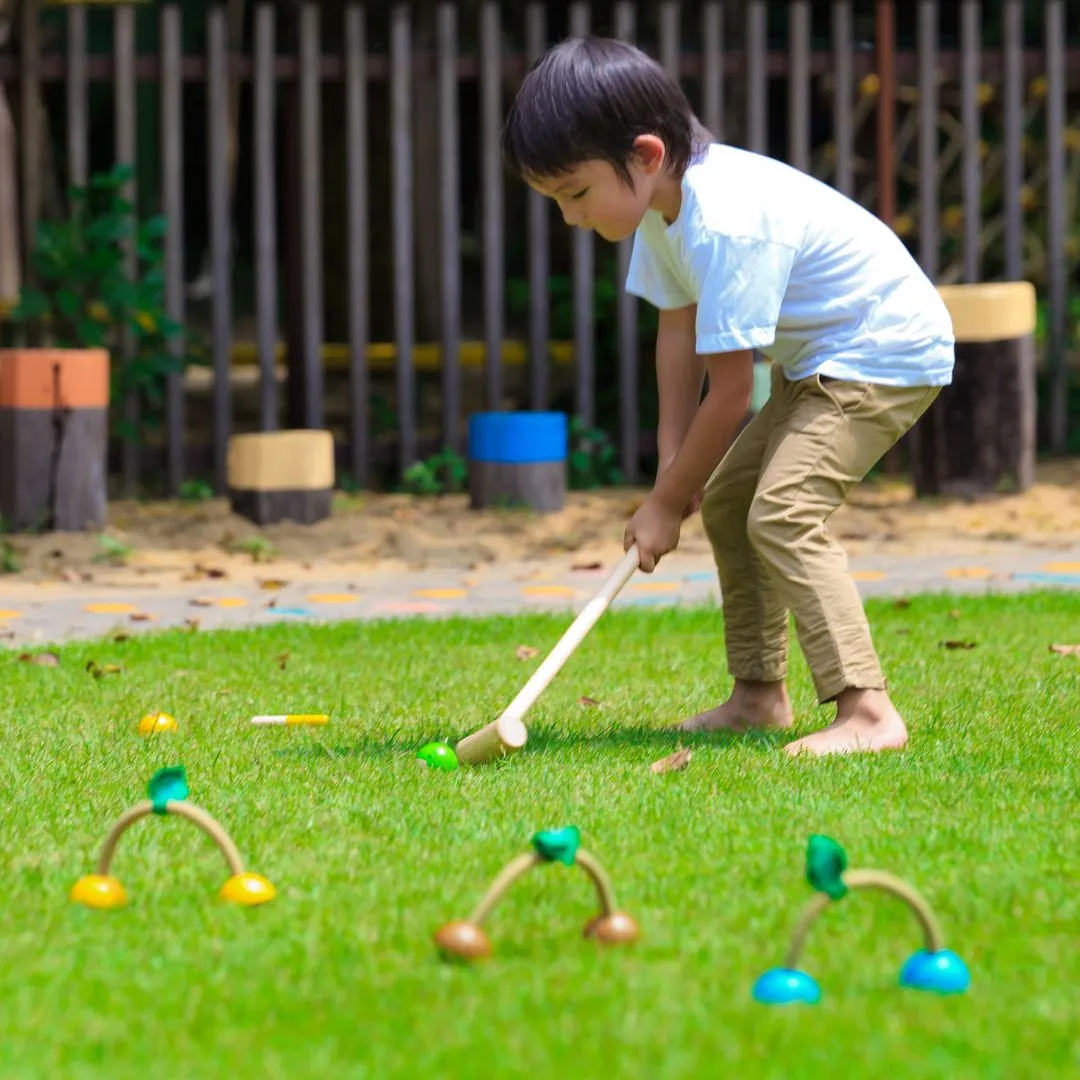 PlanToys Croquet jeu de croquet enfants animaux dès 3 ans