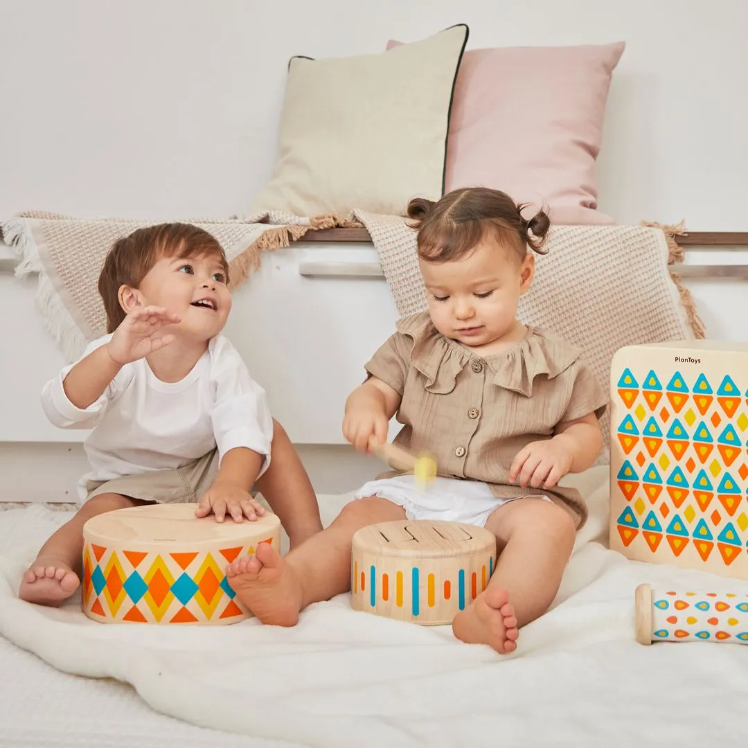 PlanToys Solid Drum II tambour bébé bois 18 mois