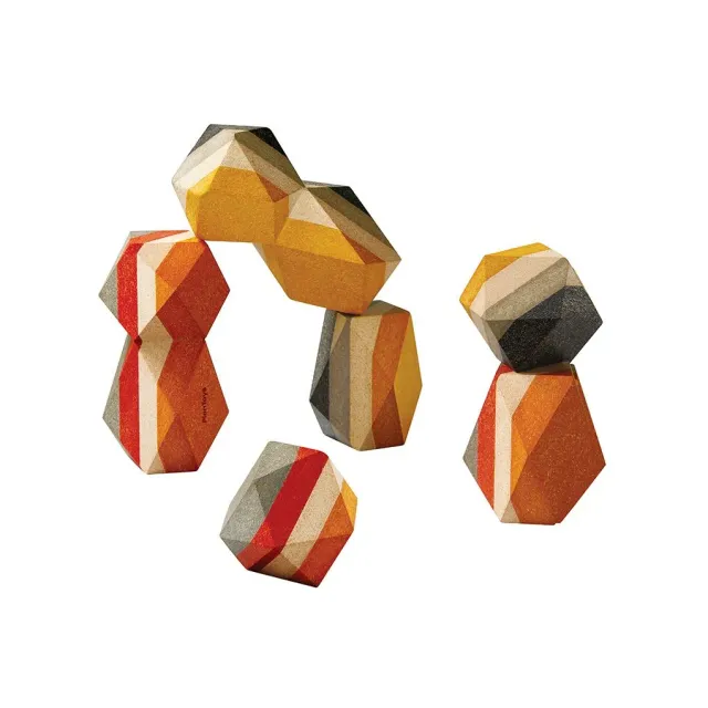 PlanToys Geo Stacking Rock pierres à empiler bois 6 pièces