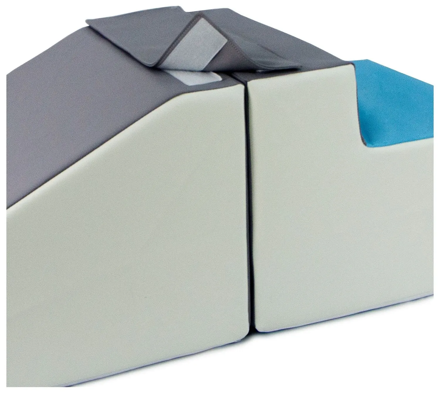 Velinda toboggan escaliers 2 blocs en mousse blanc bleu gris