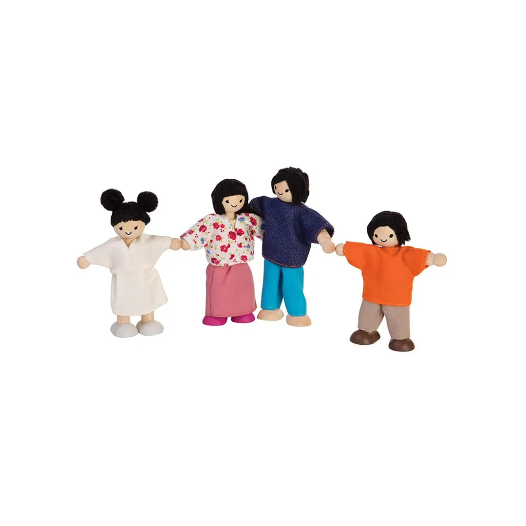 PlanToys Doll Family famille poupées bois peau claire