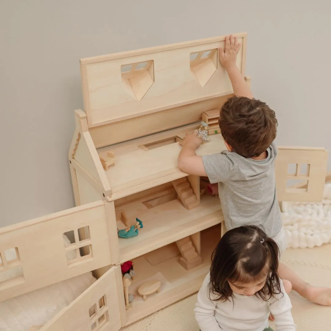 PlanToys Victorian maison poupée 3 étages bois