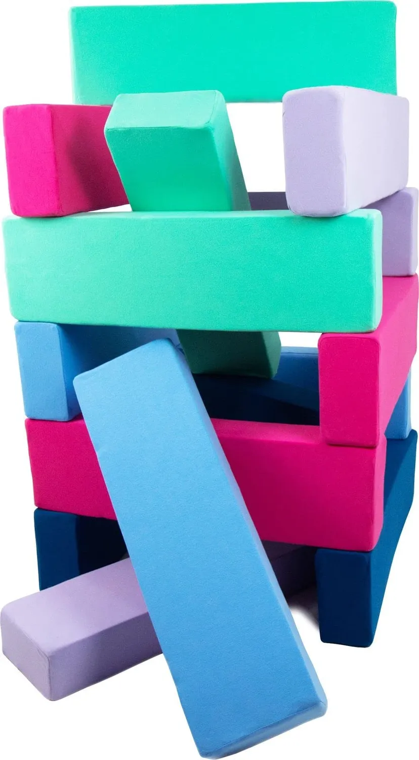 Velinda lot 15 blocs mousse motricité blanc bleu gris