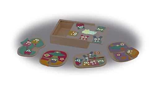 Trudi Sevi 82975 boîte 4 puzzles bois phosphorescent
