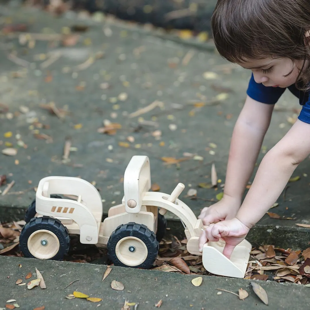 PlanToys Bulldozer engin chantier en bois dès 3 ans