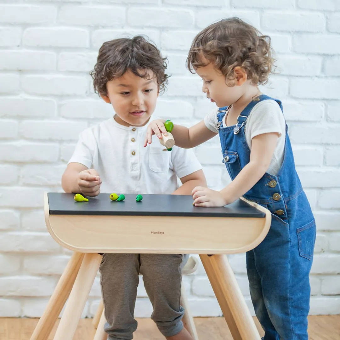 PlanToys Table Chair table chaise enfant noir ardoise