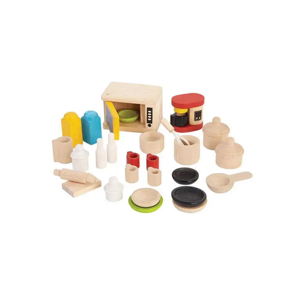 PlanToys Kitchen Tableware dinette poupée 28 pièces