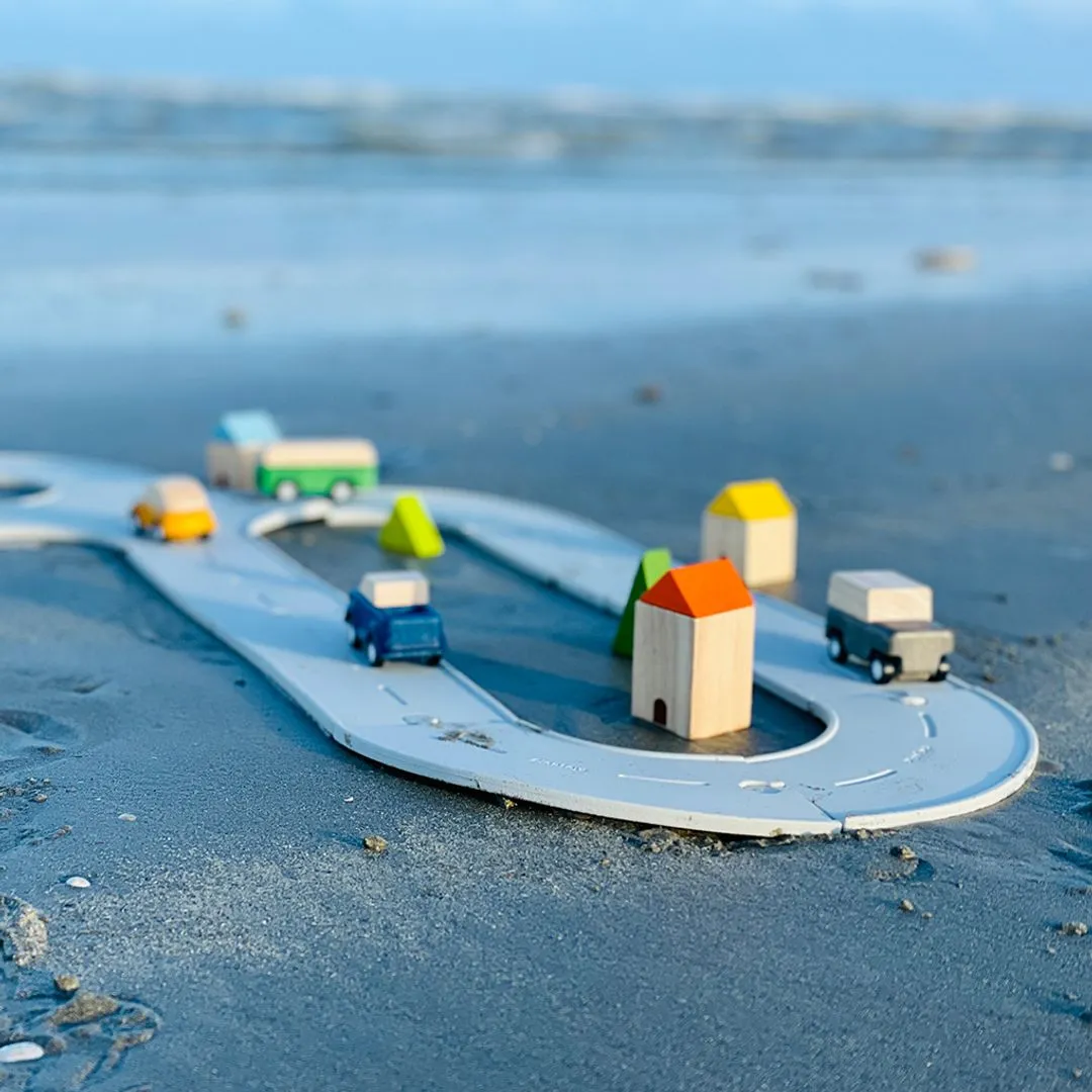 PlanToys Route et Rail circuit caoutchouc 22 pièces