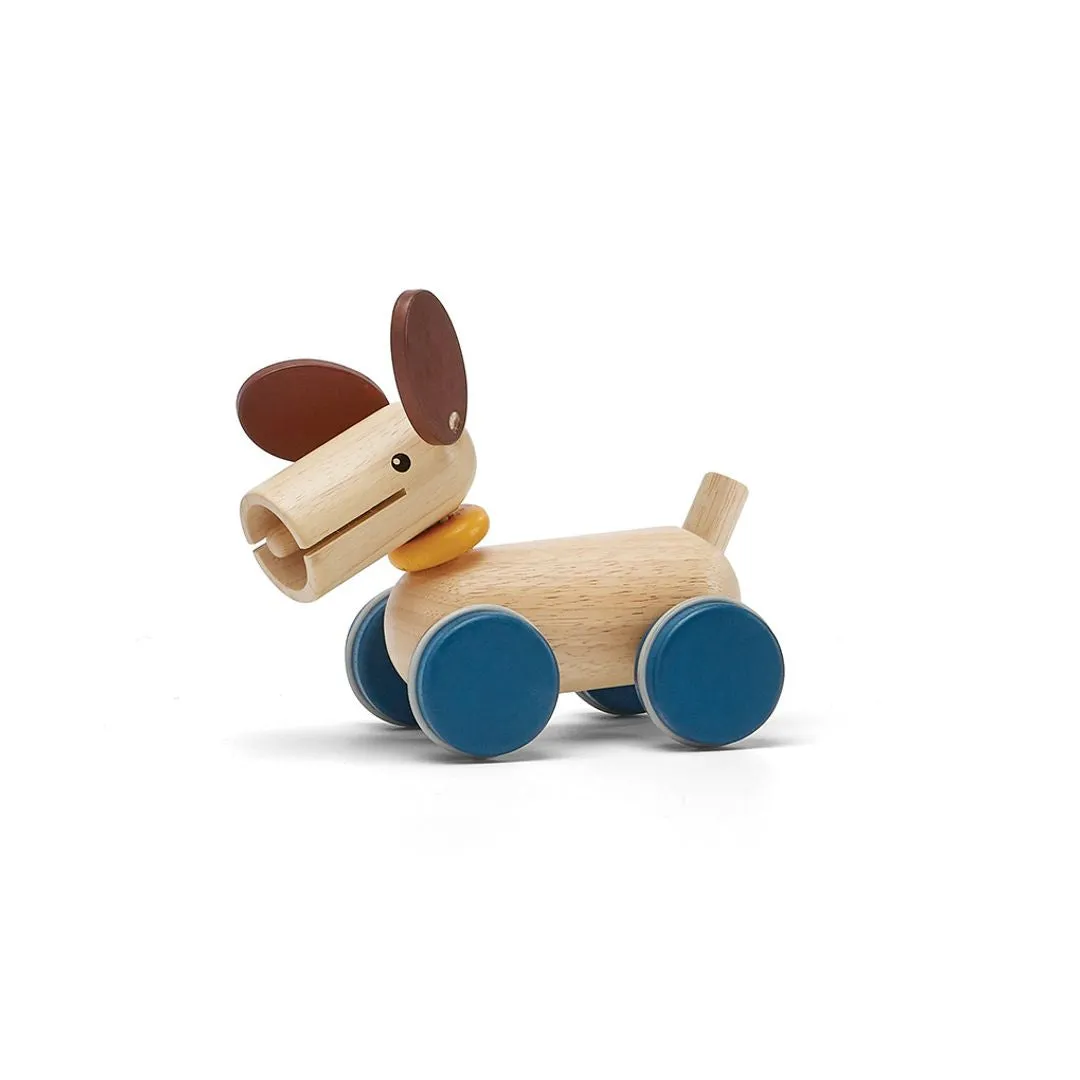 PlanToys Push & Pull Puppy jouet à tirer chien bois