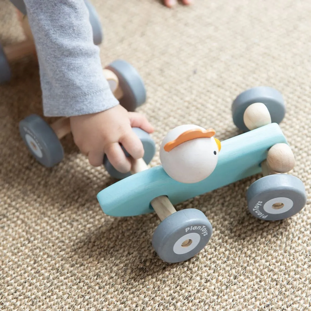 PlanToys Chicken Racing Car voiture course poulet bois