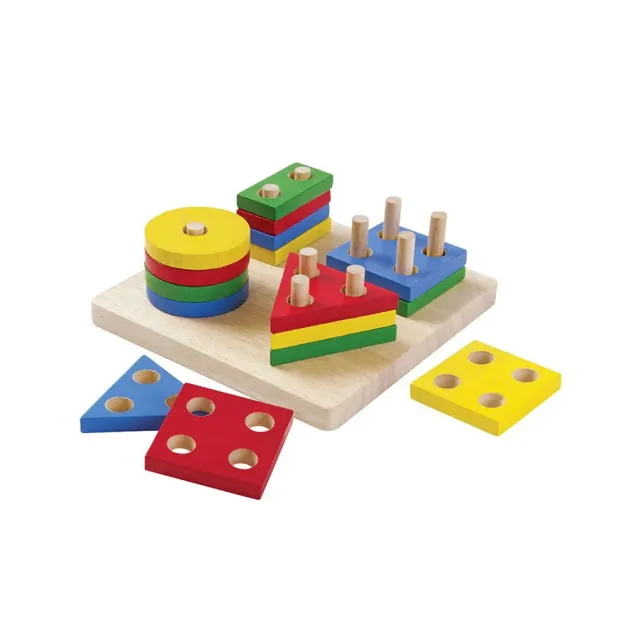 PlanToys Geometric Sorting Board jeu de tri formes en bois