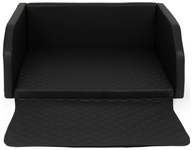 Velinda lit coffre transporteur chien noir 100x90cm matelas