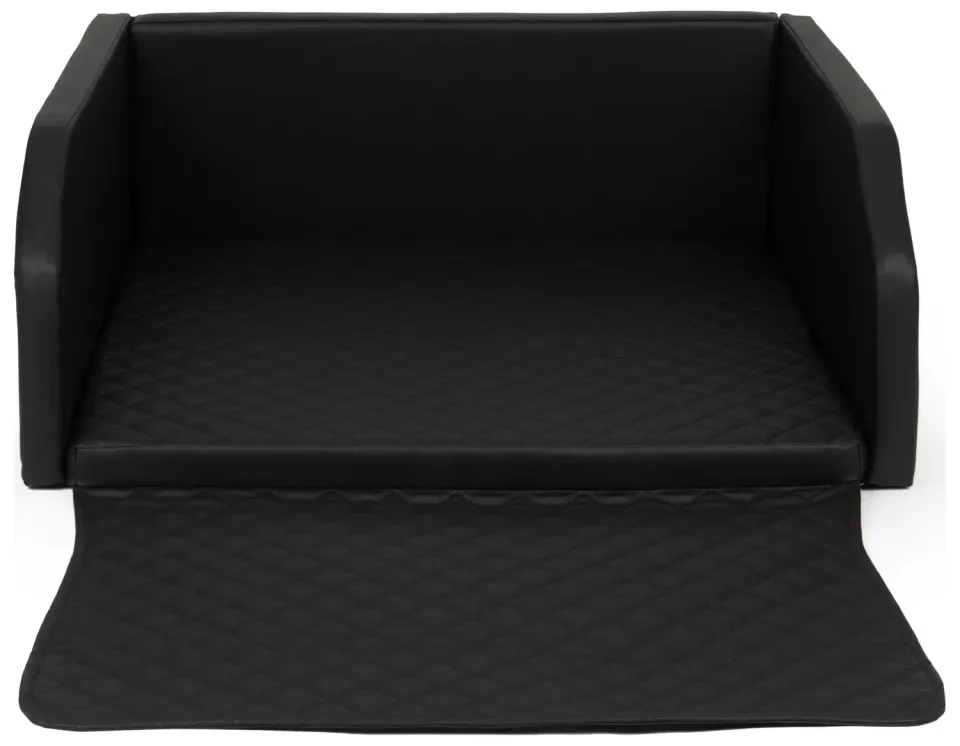 Velinda lit coffre transporteur chien noir 100x90cm matelas