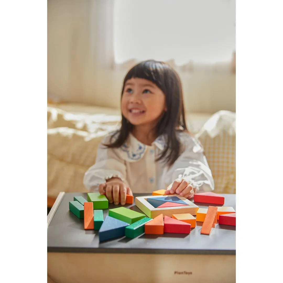 PlanToys Unit Plus Fraction Blocks jeu blocs bois 20 pièces