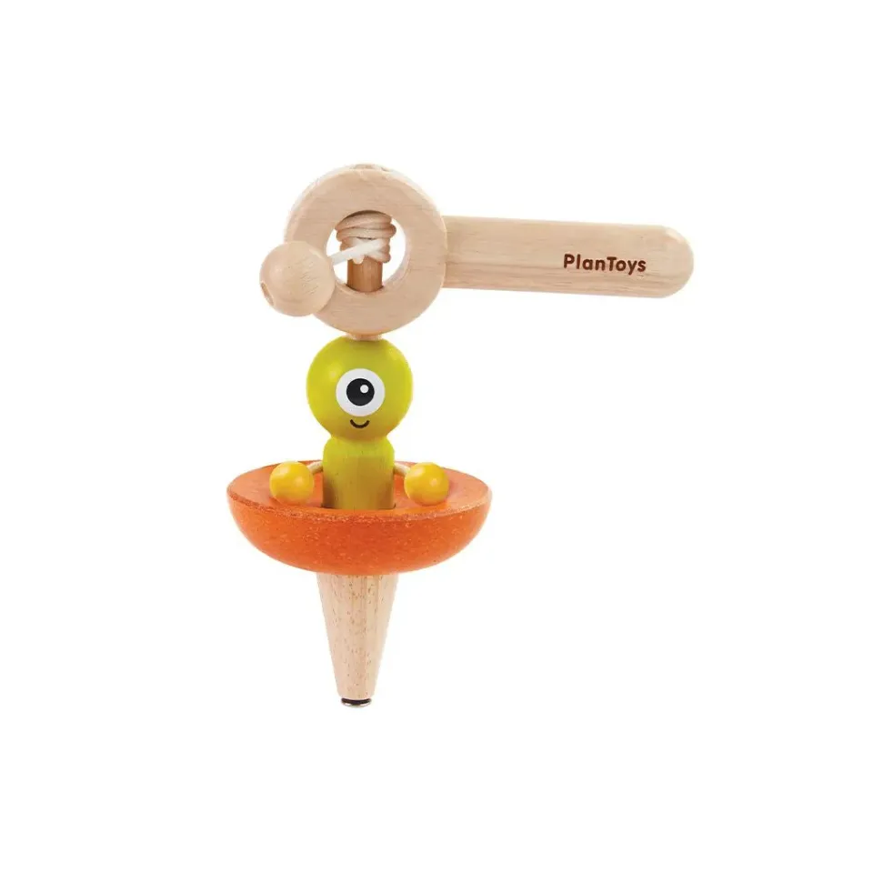 PlanToys Spaceship Top toupie bois vaisseau à ficelle