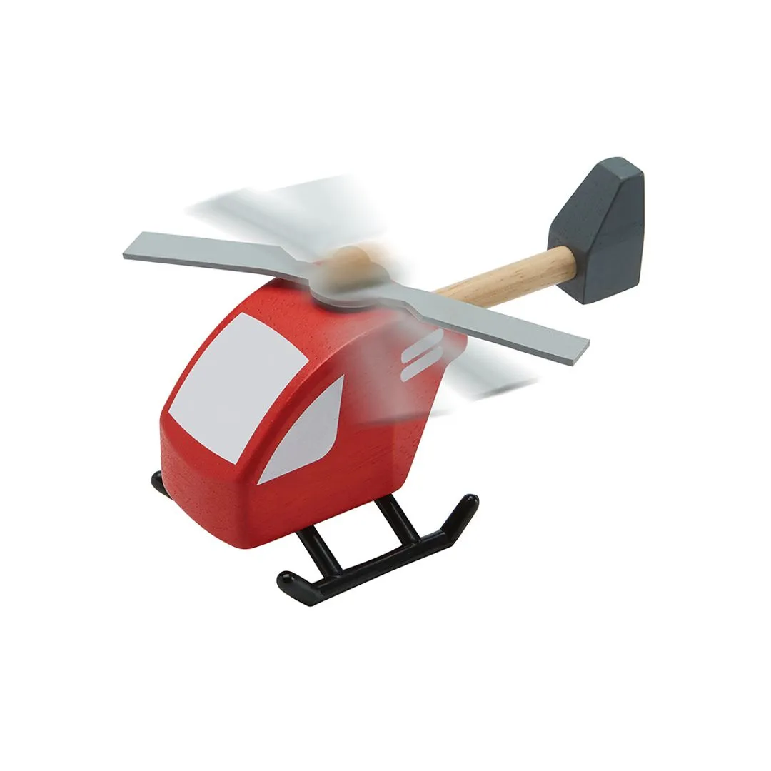 PlanToys Helicopter hélicoptère bois hélices 3 ans