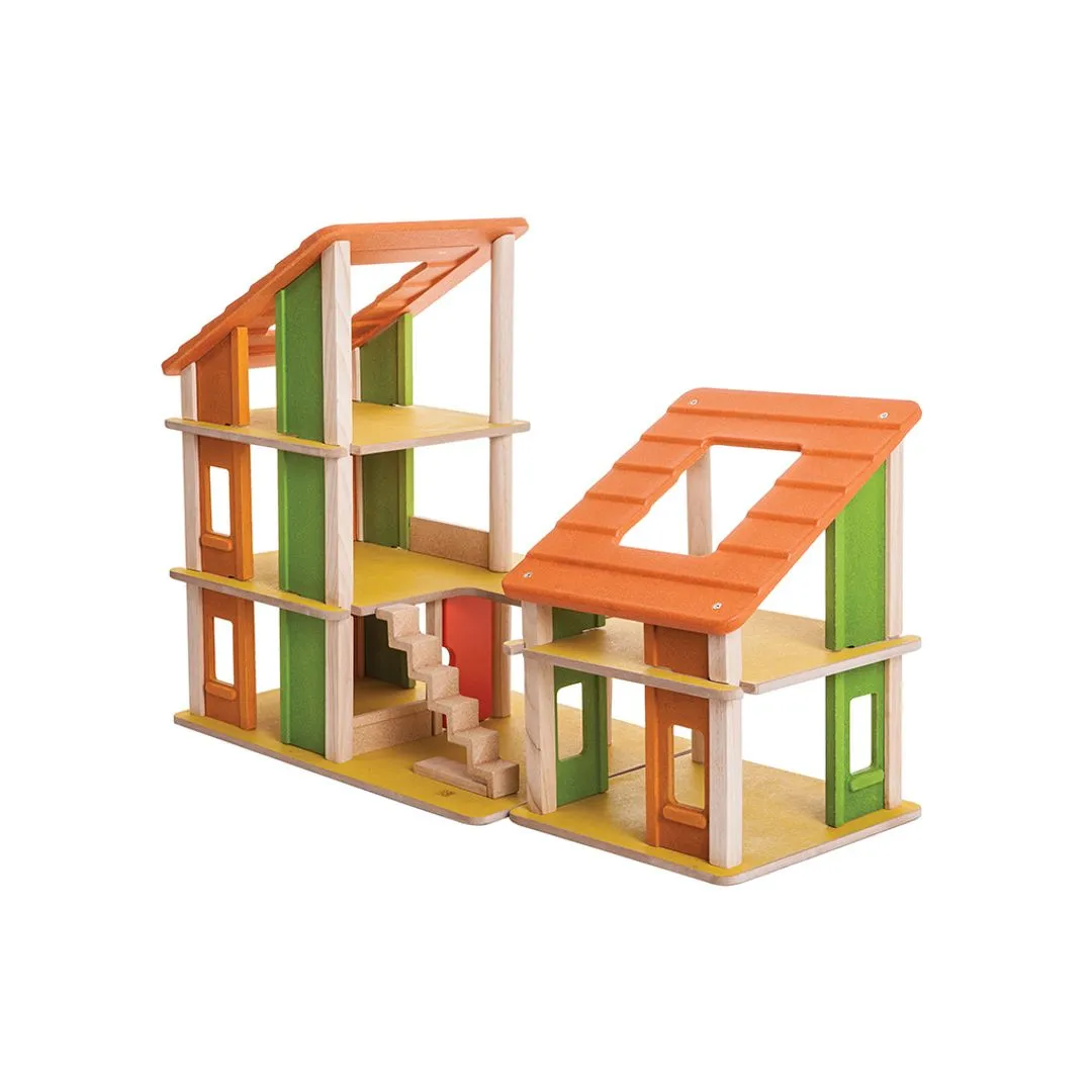 PlanToys Chalet maison poupée bois sans meubles