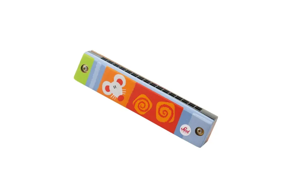 Sevi 82268 harmonica en bois instrument coloré sans piles