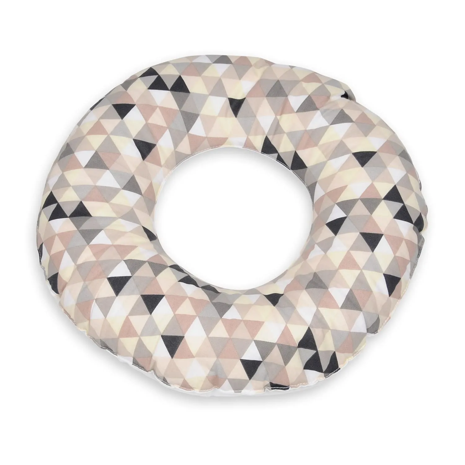 Velinda Coussin allaitement Triangles Beiges-Blanc 45 cm