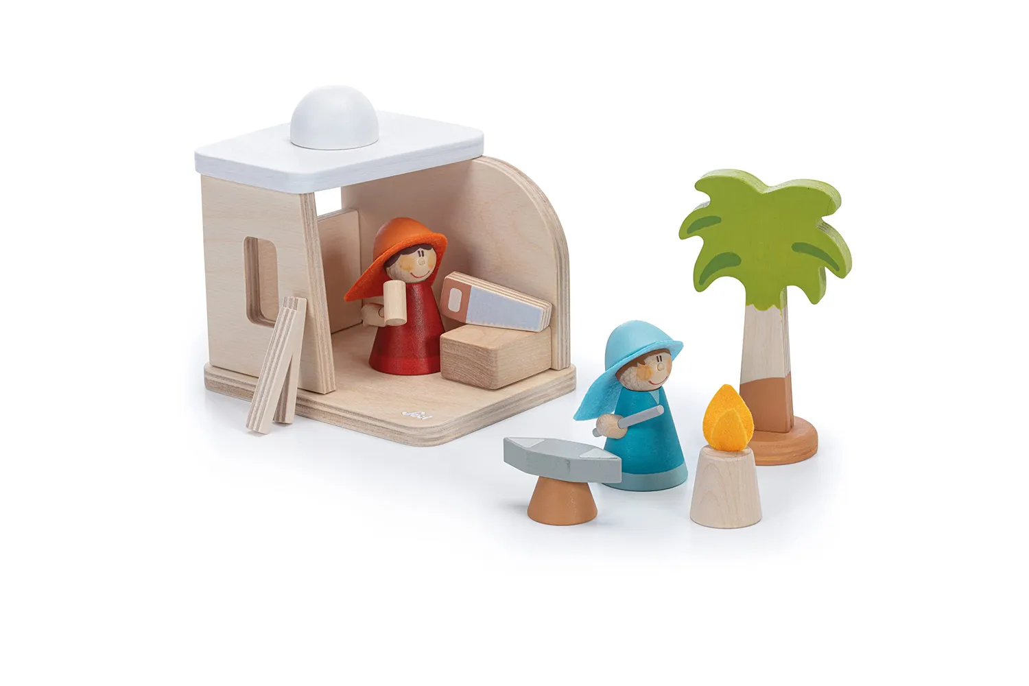 Trudi Sevi Classique crèche bergers musiciens bois 5 pièces