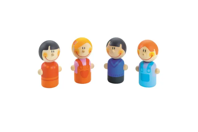 Sevi 82384 famille 4 figurines bois 6 cm